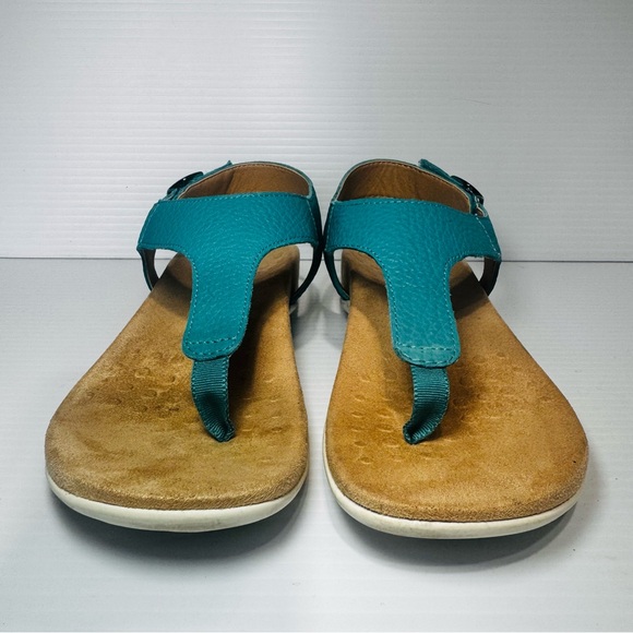 Vionic Terra Women's Teal Leather Sandals Size 7.5 - Picture 4 of 13